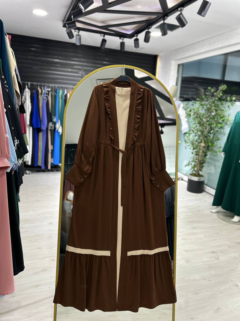 Taghreed Abaya Yazlık Resmi (Kahverengi / Bej)