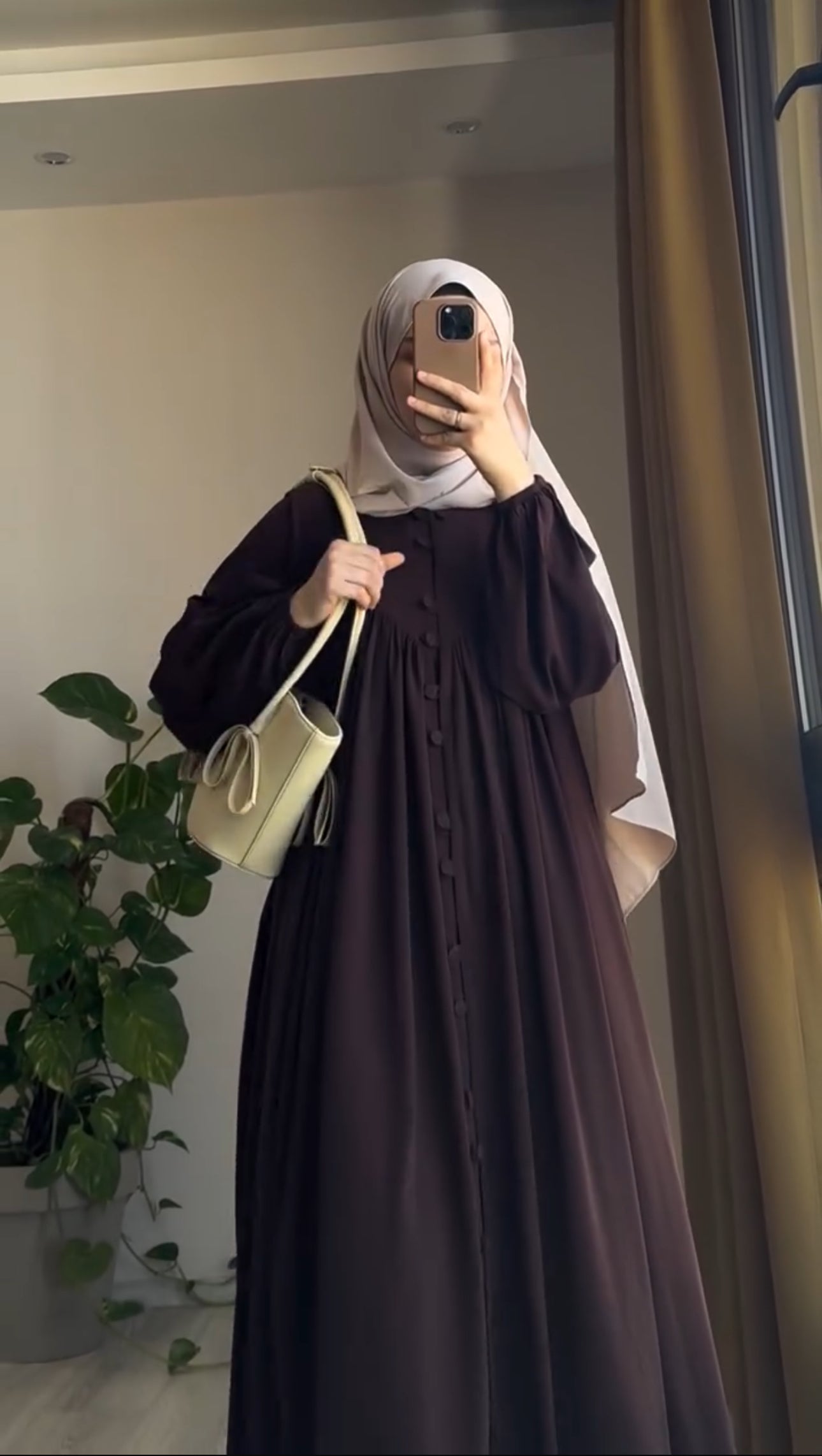 Alya Yazlık Günlük Elbise – Düğmeli Tasarım (kahverengi)