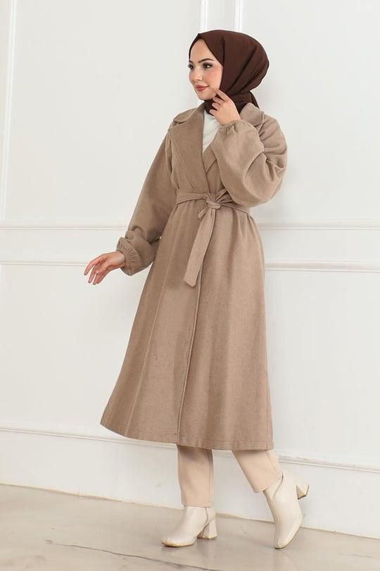 Bej Tweed Trençkot