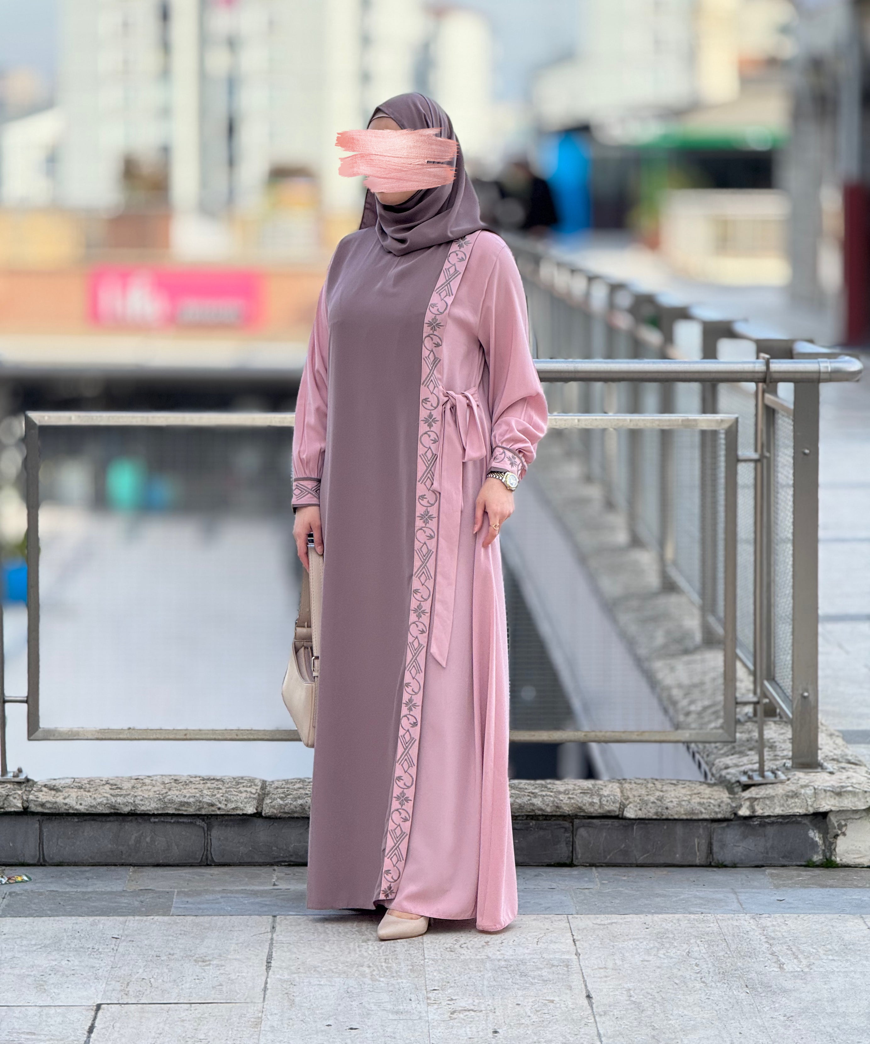Şevvalnur Ferace Takimi Model  (pembe)1772