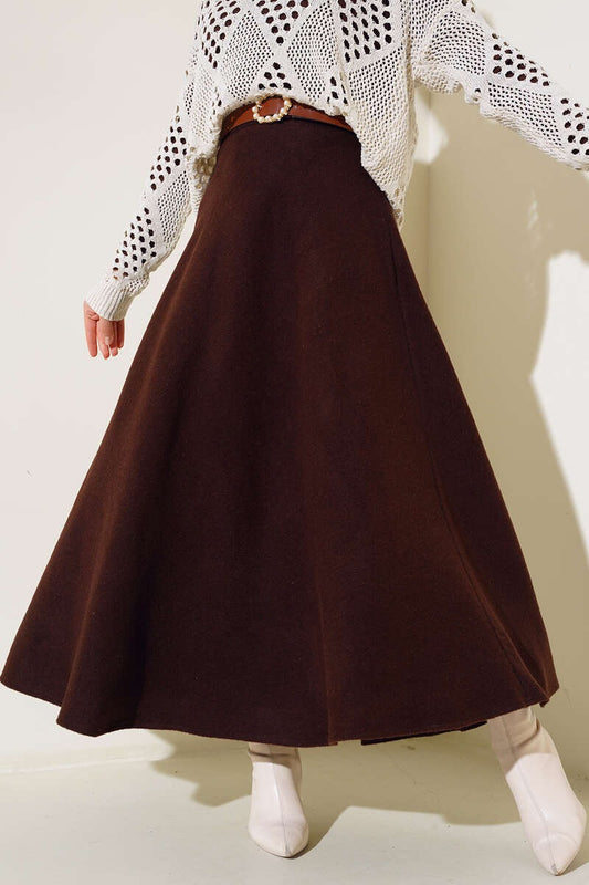 Midi çuha etek (Bordo) 3041