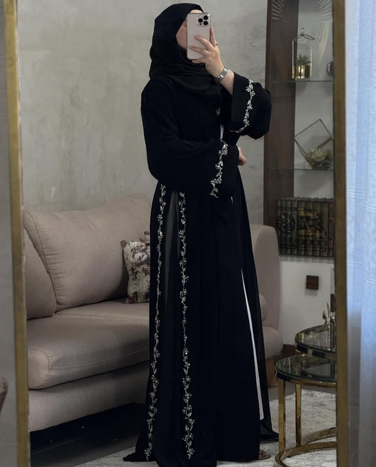 Lilas" Yazlık Resmi Abaya Takımı (Siyah)