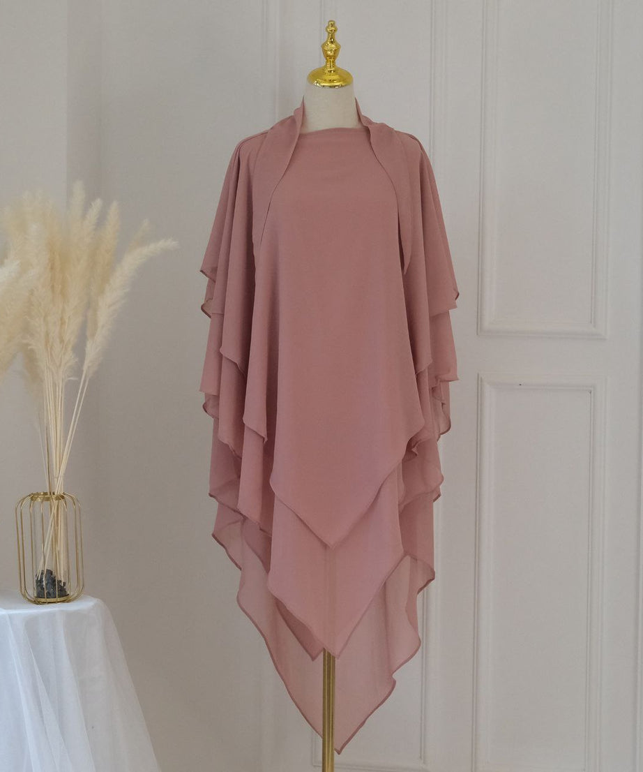 Üç Katlı Tesettür Tesettür (Pembe) 4086