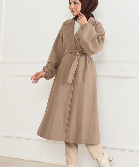 Bej Tweed Trençkot