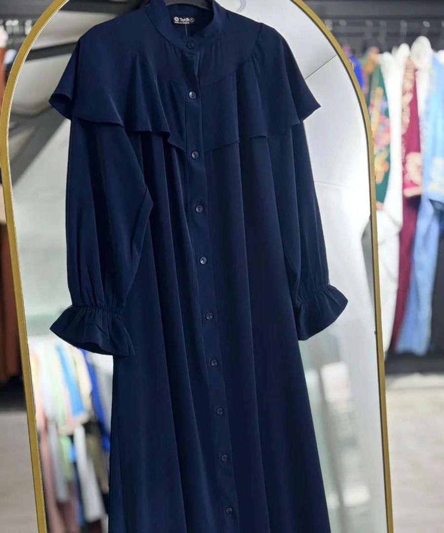 Lacivert renk Khawla abaya