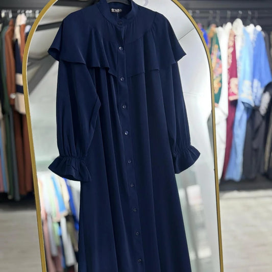 Lacivert renk Khawla abaya