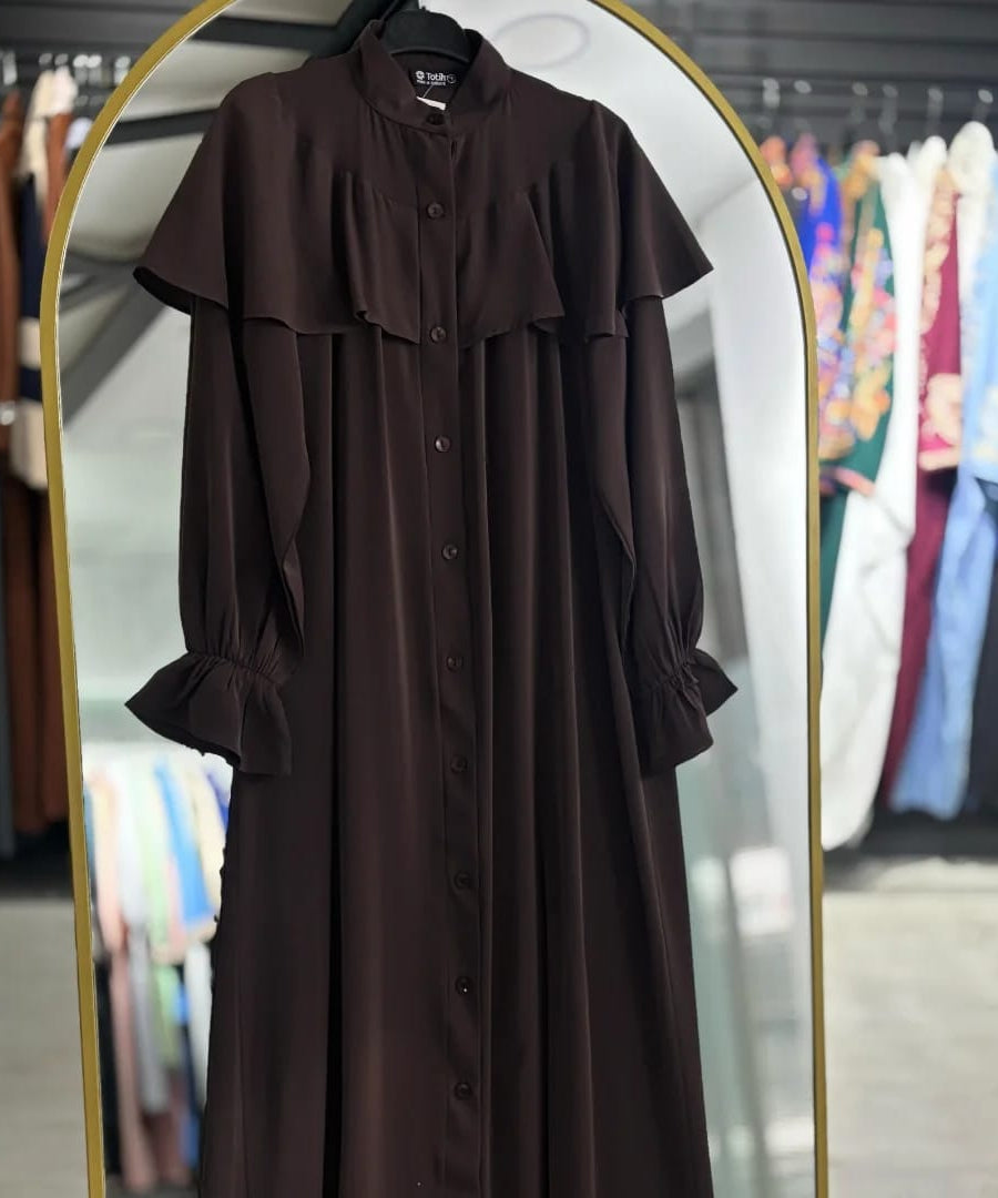 Kahverengi renk Khawla abaya