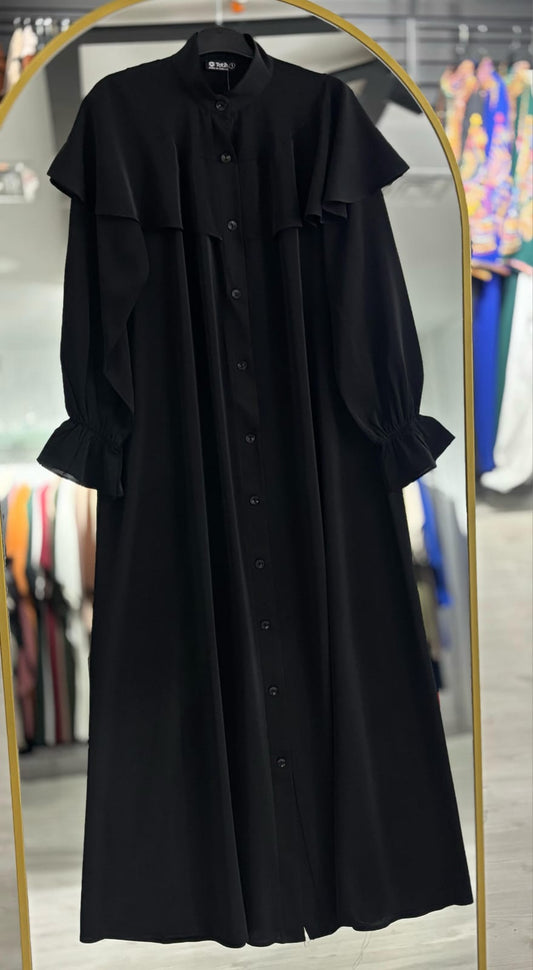 Siyah renk Khawla abaya